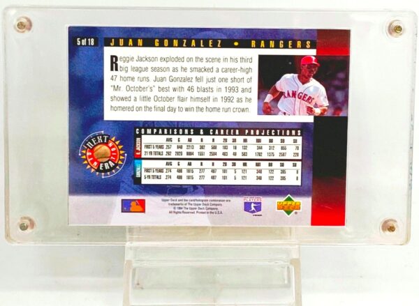 1994 Upper Deck Juan Gonzalez Card #5-18 (2)