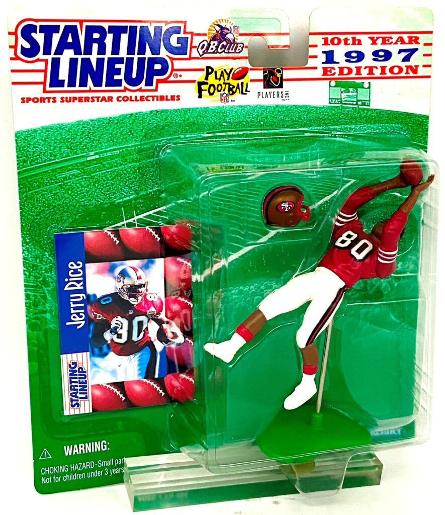 1997 SLU 10th Year Edition Jerry Rice w/Helmet & Trading Card