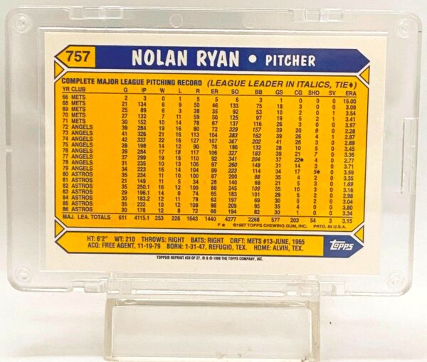 1999 Topps Reprint #20 Nolan Ryan #757 (2) 1999 Topps Reprint #20 Nolan Ryan #757 (2)