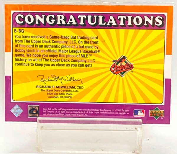 2001 UD Decade '70 GU Bat Bobby Grich B-BG (2)