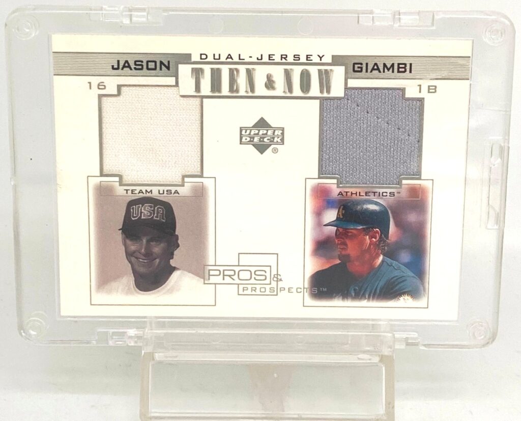 2001 UD Dual Jersey Jason Giambi #TN-JG1 (1)