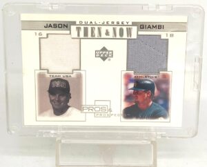 2001 UD Dual Jersey Jason Giambi #TN-JG1 (1)