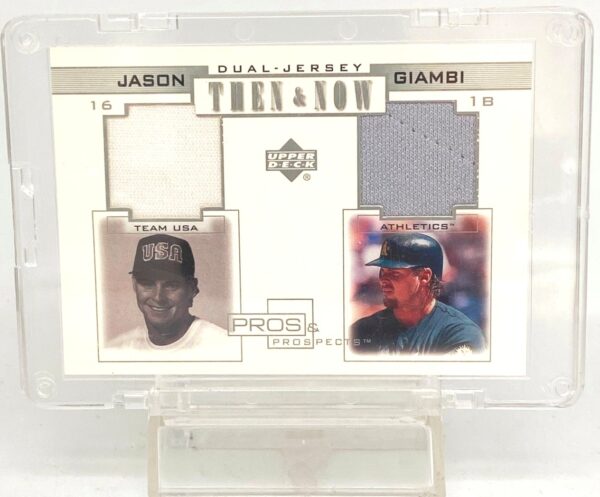 2001 UD Dual Jersey Jason Giambi #TN-JG1 (2)