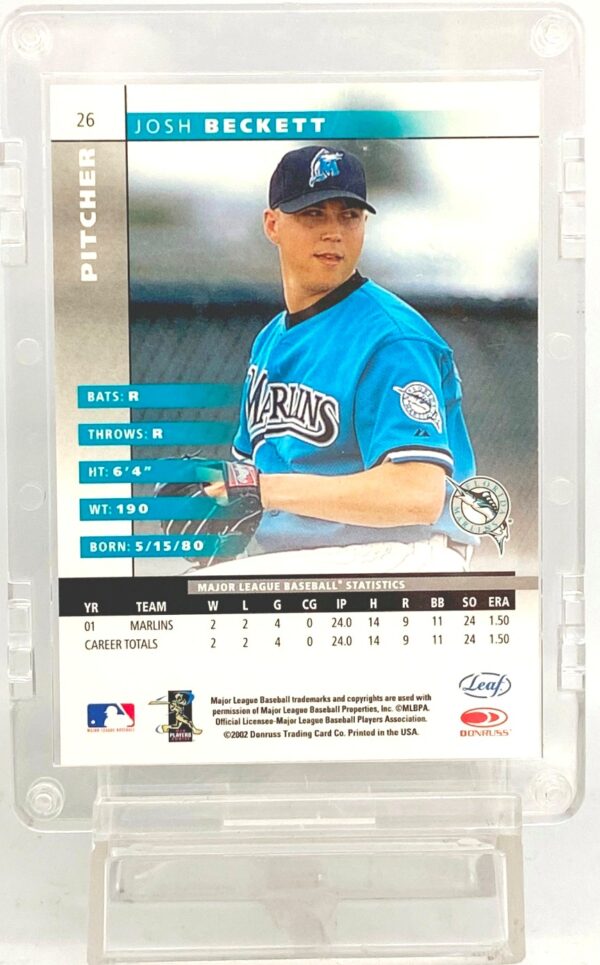 2002 Leaf PP Blue Josh Beckett RC #26 (2) 2002 Leaf PP Blue Josh Beckett RC #26 (2)
