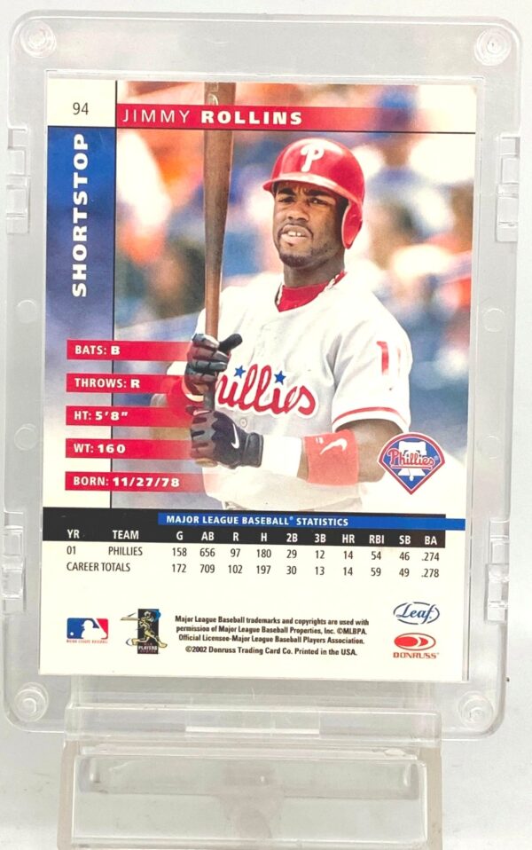 2002 Leaf PP RED Jimmy Rollins RC #94 (2) 2002 Leaf PP RED Jimmy Rollins RC #94 (2)