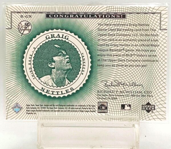 2002 UD Sweet Spot Classics Graig Nettles B-GN(2)
