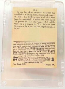 2004 Topps Cracker Jack ERROR ESCOBAR #173 (2)