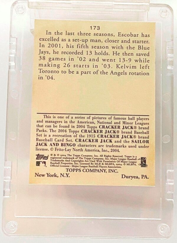 2004 Topps Cracker Jack ERROR ESCOBAR #173 (2)