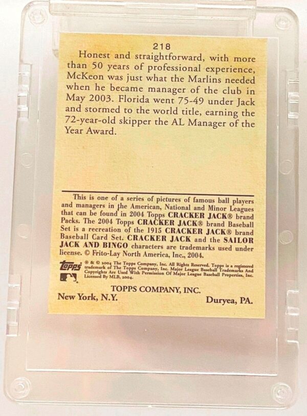 2004 Topps Cracker Jack ERROR MCKEON #218 (2)