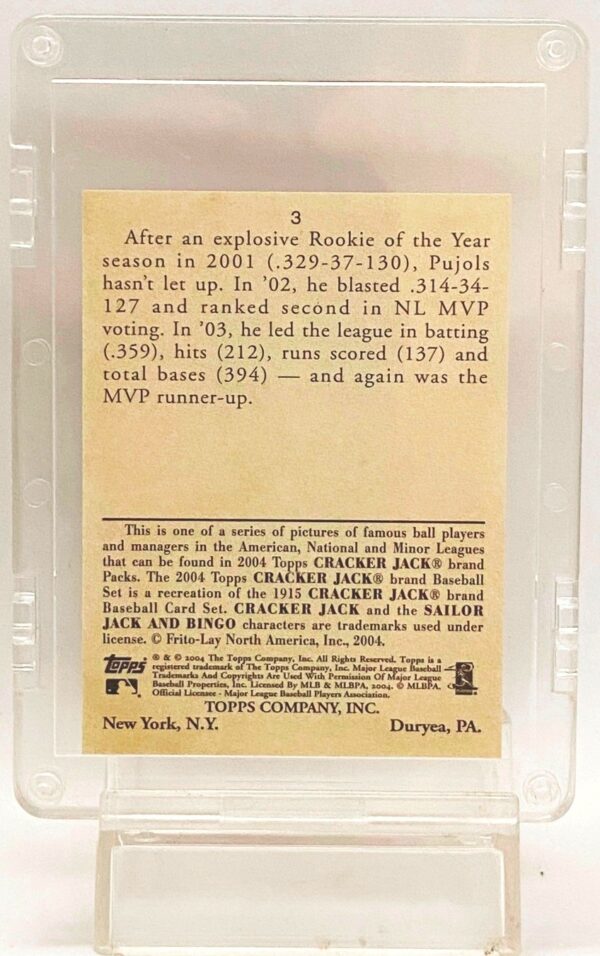 2004 Topps Cracker Jack PUJOLS #3 (2)