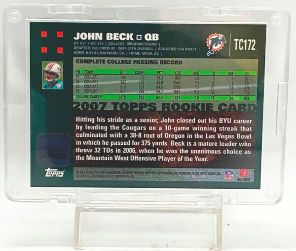 2007 Topps Chrome Auto John Beck RC #TC172 (2)