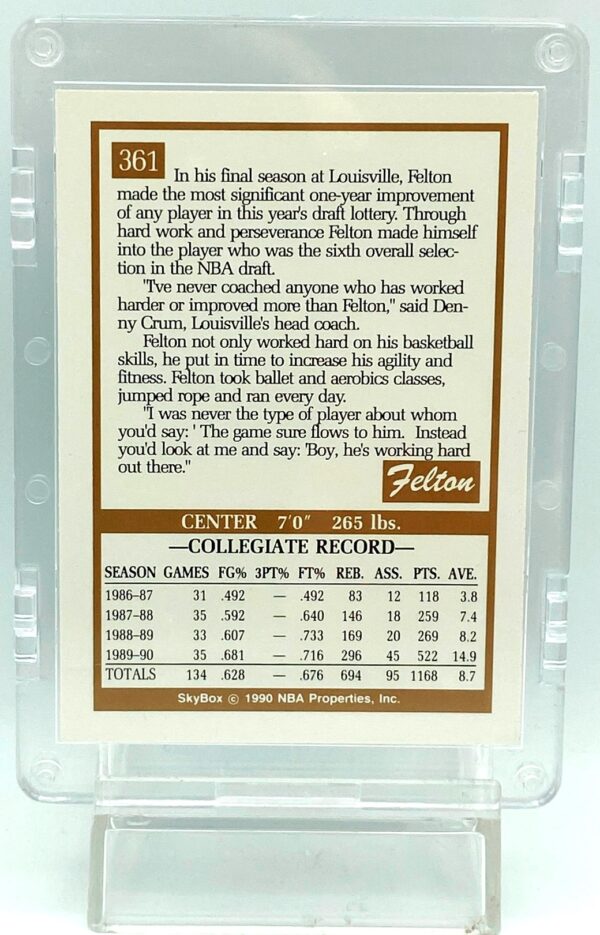 1990 Skybox Felton Spencer RC #361 (2)