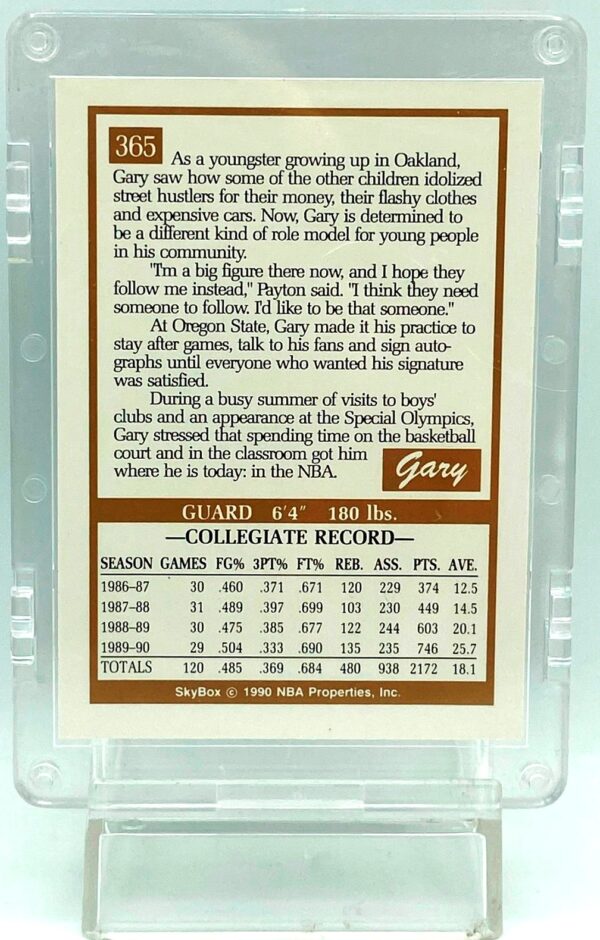 1990 Skybox Gary Payton RC #365 (2) 1990 Skybox Gary Payton RC #365 (2)