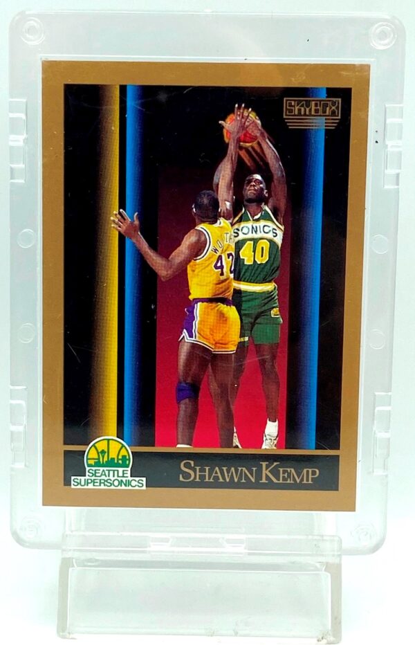 Vintage 1990 Skybox NBA Shawn Kemp Rookie Card 268 Team (Sonics 40) "Card Reverse Side