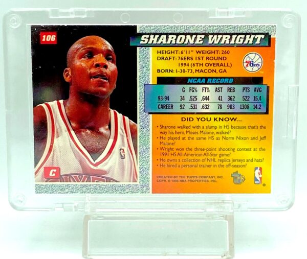 1995 Topps '94 Draft Pick Sharone Wright #106 (2)