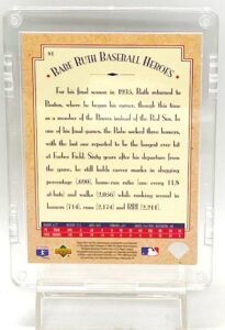 1995 UD Baseball Heroes Babe Ruth #81 (2)