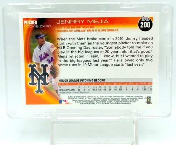 2010 Topps Chrome Jenrry Mejia RC #200 (2)