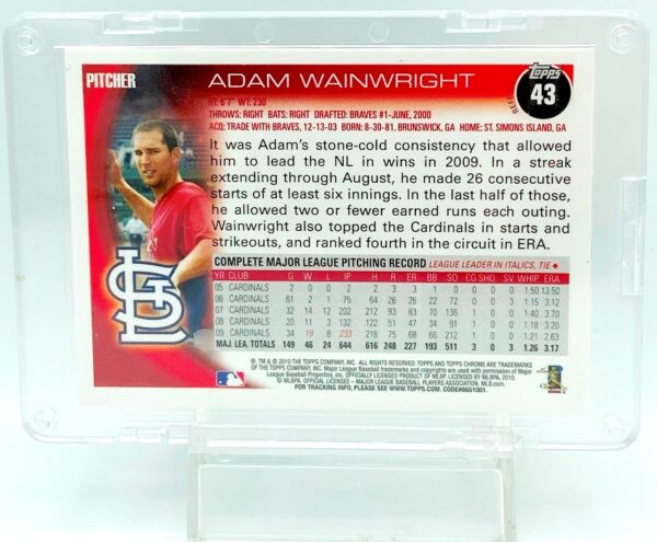 2010 Topps Chrome-R Adam Wainwright #43 (2)