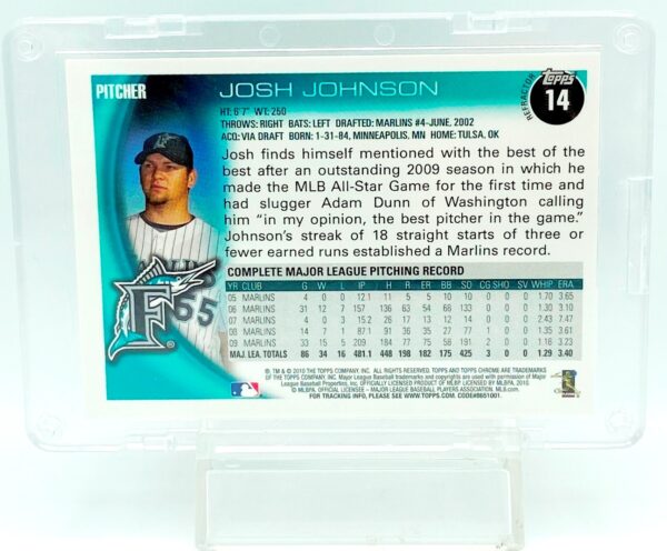 2010 Topps Chrome-R Josh Johnson #14 (2)