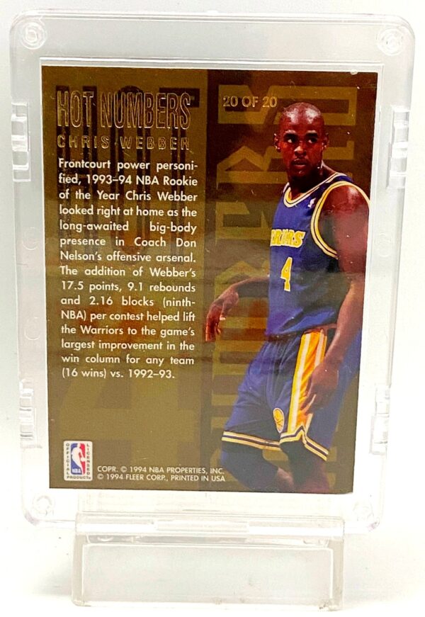 1994 Flair Hot Numbers 4 Chris Webber #20 (2)