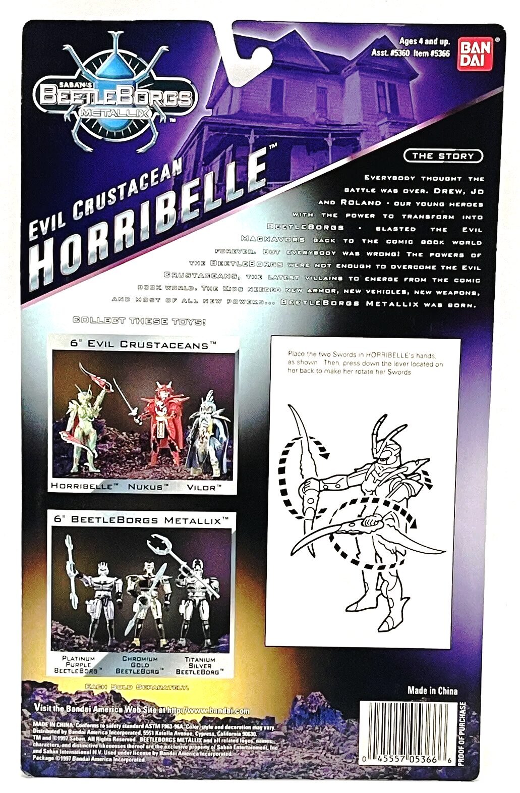 1997 Saban's BeetleBorgs Metallix Evil Crustacean Horribelle With