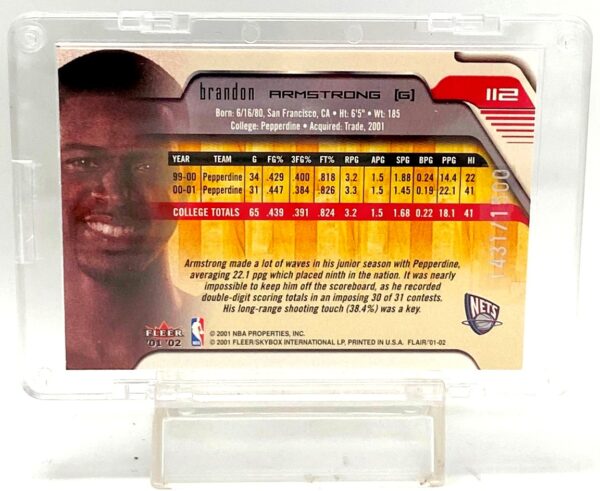 2001 Flair Class 01 Brandon Armstrong RC #112 (2)