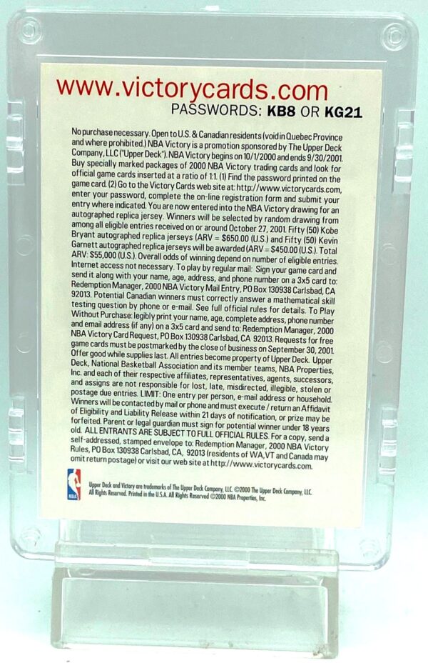 2002 UD Kobe Bryant-Kevin Garnett Card (2)