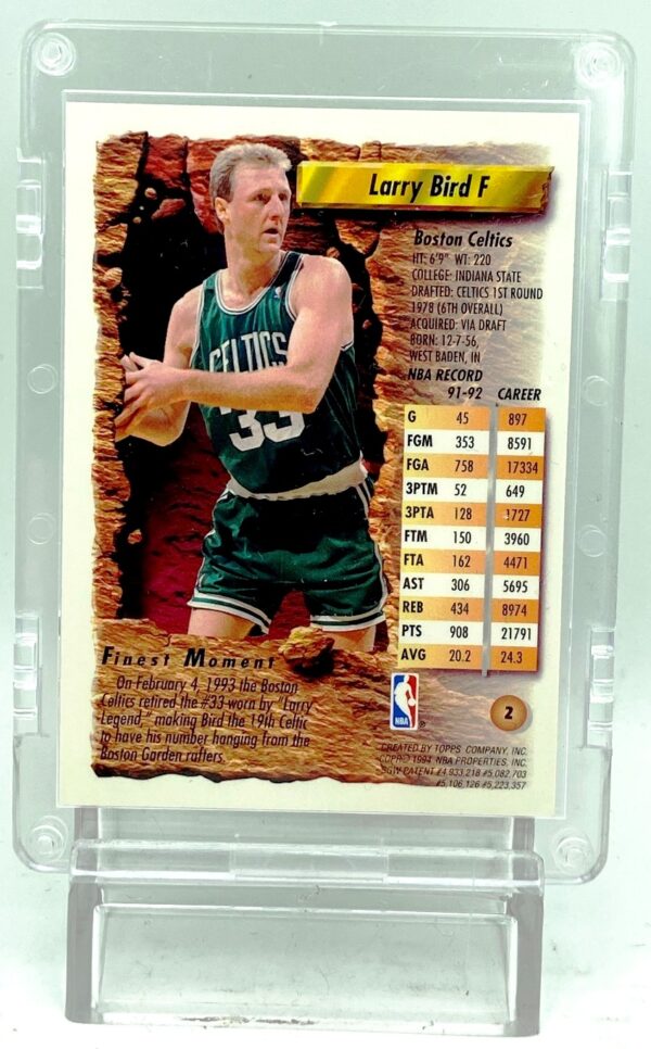 1994 Topps Finest Larry Bird Card #2 (2)