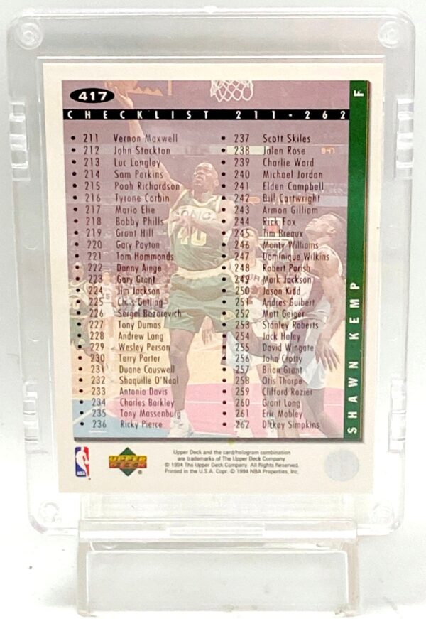 1994 UD CC Checklist Shawn Kemp #417 (2)