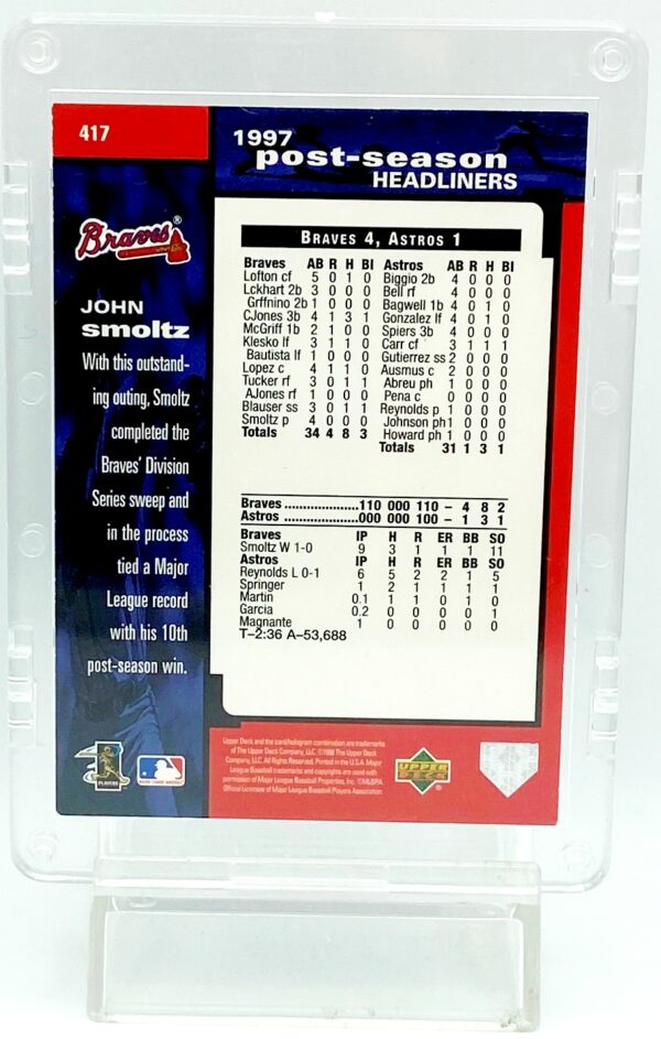 1998 UD 97 Division Series John Smoltz #417 (2)
