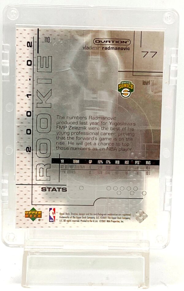2001 UD Ovation LE Vladimir Radmanovic RC#77 (2)