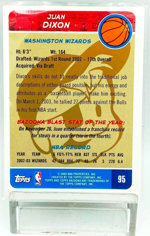 2003 Topps Bazooka Juan Dixon #95 (2)