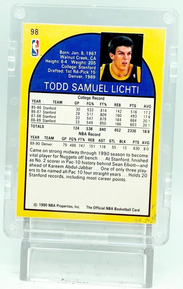 1990 NBA Hoops Todd Lichti RC #98 (5)