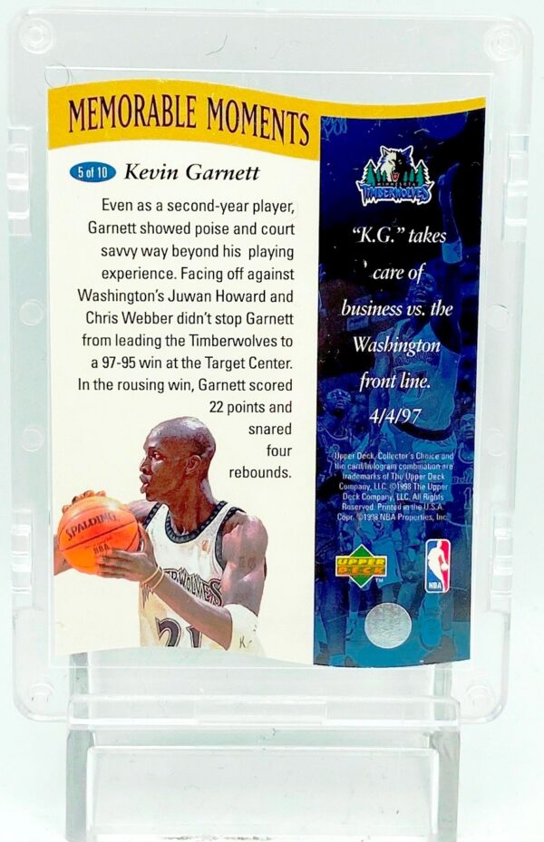 1998 UD Gold CC Moments Kevin Garnett #5 (2) 1998 UD Gold CC Moments Kevin Garnett #5 (2)