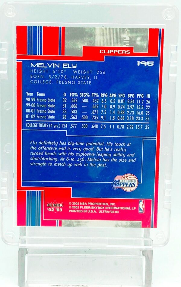 2003 Fleer Ultra Rookie Melvin Ely RC #195 (2) 2003 Fleer Ultra Rookie Melvin Ely RC #195 (2)