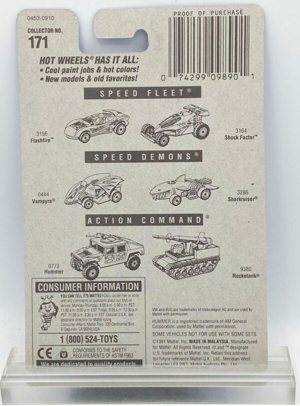 1991 HW CC #171 Speed Fleet VW Bug (Purple) Razor (5)