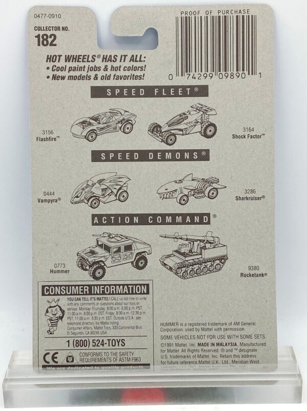 1991 HW CC #182 SF Shadow Jet 5-Spoke-Star (5)