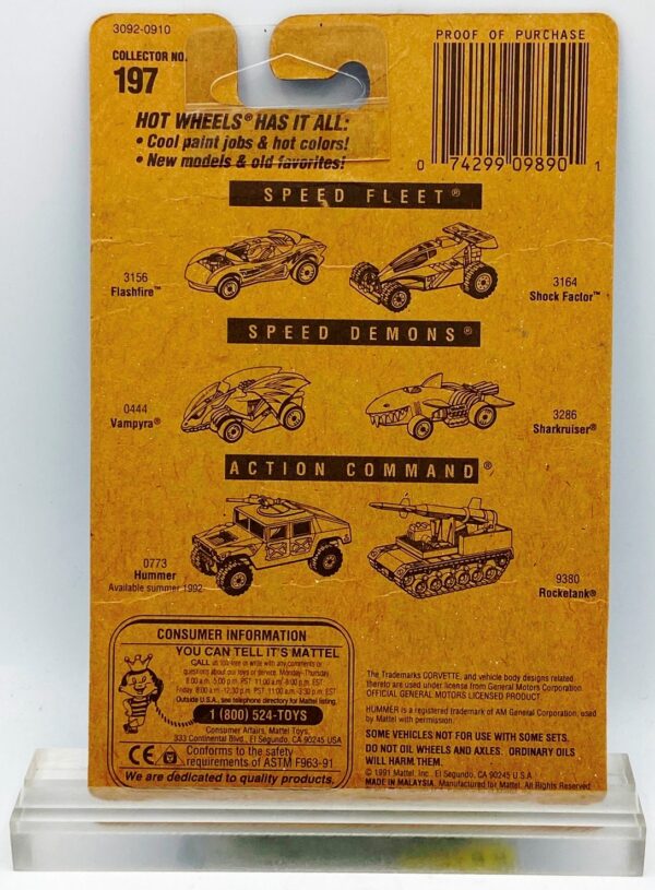 1991 HW CC #197 SF Corvette Split Window Basic WW-Tires (5)