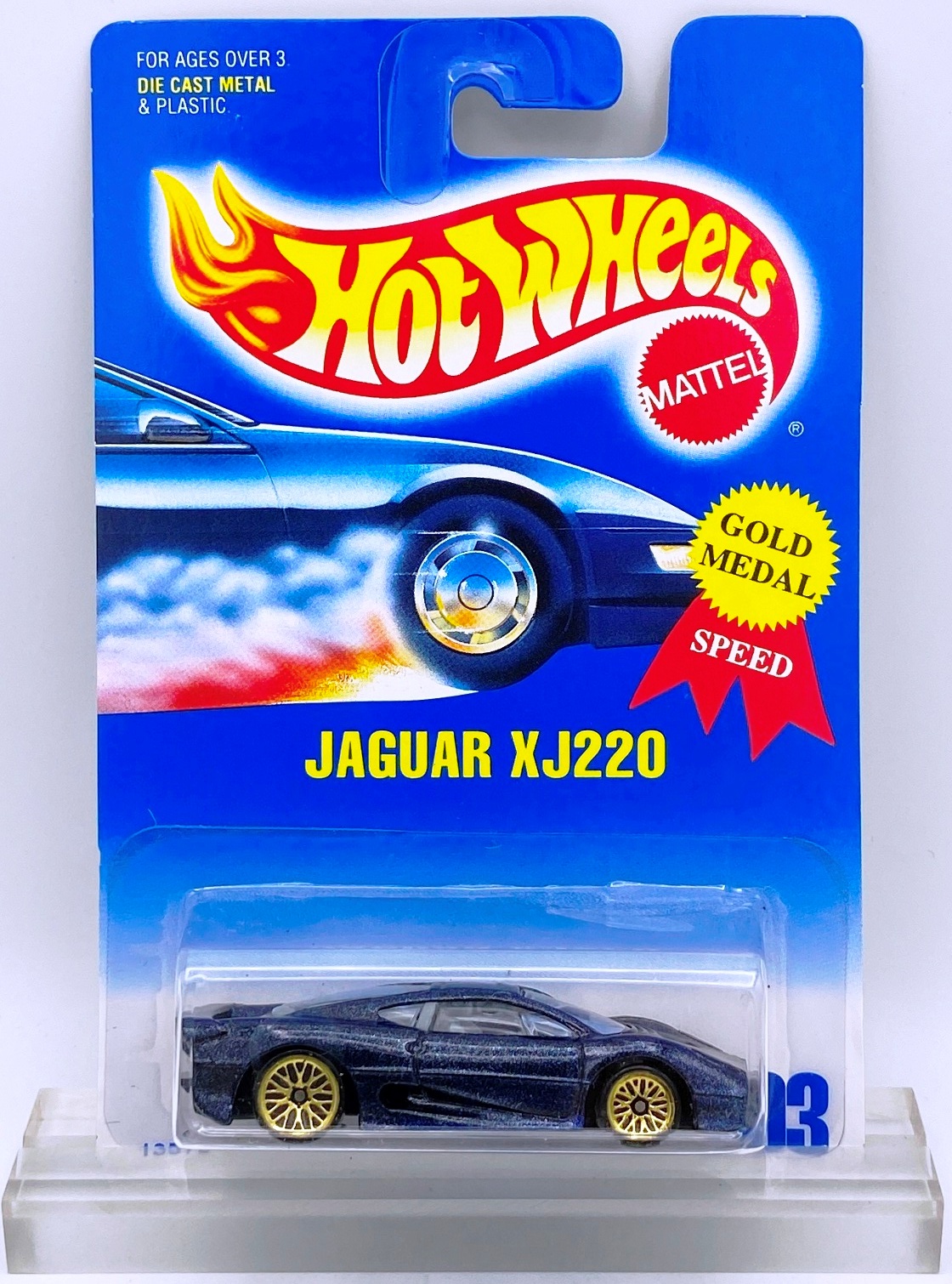 Vintage 1991 Hot Wheels Collector Card 203 Jaguar KJ220 Gold Lace Wheels "Speed Fleet Series
