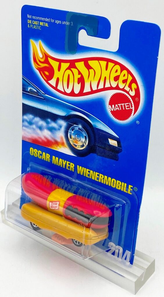 Hot Wheels Oscar Mayer Wienermobile #204 – Sonderfahrzeug Mit 5-Punkt-Rädern Auf Blau-weißer Karte, Sammlerstück
