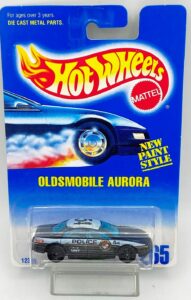 1991 HW CC #265 SF Oldsmobile Aurora 7-Spoke Black Wheels (2)