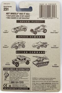 1991 Hot Wheels Collector Card #231 Mini Truck (Clear) Razor (5)