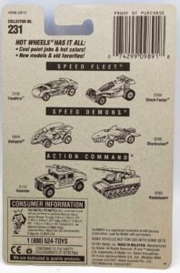 1991 Hot Wheels Collector Card #231 Mini Truck (Tinted) 5-SP (5)