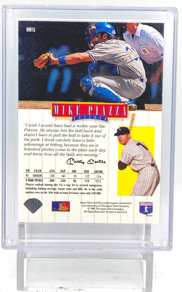 1994 UD Mike Piazza Hologram Card Mickey Mantle s Long Shots 1994-ud-mike-piazza-hologram-card-mickey-mantle-s-long-shots