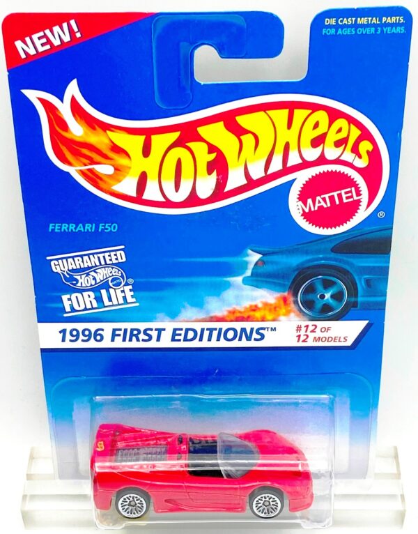 1996 HW CC #377 Ferrari F50 1st Ed. Red (Chrome Lace) (2)