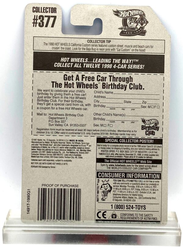 1997 HW CC #377 Ferrari F50 Red (Chrome Lace) (5) 1997 HW CC #377 Ferrari F50 Red (Chrome Lace) (5)
