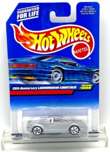 1998 HW CC #1089 Lamborghini Countach Silver 5-Hole (1)