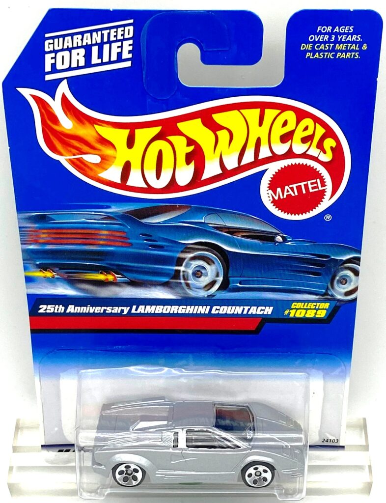 1998 HW CC #1089 Lamborghini Countach Silver 5-Hole (2)