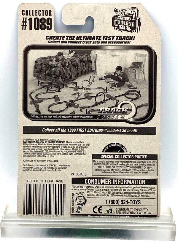 1998 HW CC #1089 Lamborghini Countach Silver 5-Hole (5)