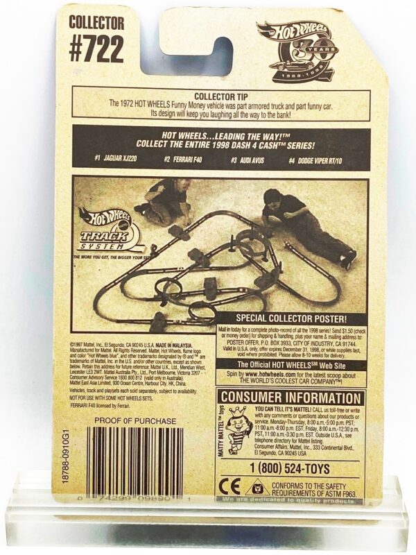 1998 HW CC #722 Ferrari F40 30th Series D4C (Gold Lace) (5)